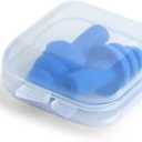 50 Pair Silicone Ear Plugs in Plastic Cases Soft Reusable Comfortable in Bulk Hearing Protection Water Earplugs Shower Diving Surfing Waterproof Sports Reusable Ear Plugs for Swimming Adults