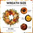 24" Artificial Harvest Fall Wreaths for Front Door with Peony & Pumpkins | Luxury Autumn Wreath with Sunflowers Dahlias,Rustic Farmhouse Thanksgiving Halloween Decorations for Porch&Entryway,Home Wall