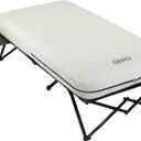 Coleman Queen-Size Airbed Cot Combination, Folding Air Mattress with Steel Frame & Side Table, Battery Pump Included, Great for Camping, Lounging, Elevated Sleeping, Guests, & More