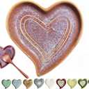 Ceramic Spoon Rest for Stove Top, Heart Cute Spoon Rest for Kitchen Counter, Cooking Spoon Holder for Kitchen Counter, Utensil Rest Spatula Rest Ladle Holder Tong Rest (Retro Purple)