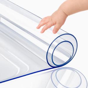 PoPoTo Upgraded Version Clear Table Pad 16x96 Inch Rectangular Transparent Desk Protector Mat Plastic Tablecloths PVC Desk Blotter Table Cover for Side End Table Night Stand Dresser Dining Room Table
