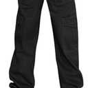 Lepunuo Cargo Pants for Women High Waisted Casual Pants Baggy Stretchy Wide Leg Y2K Streetwear with 6 Pockets, Small