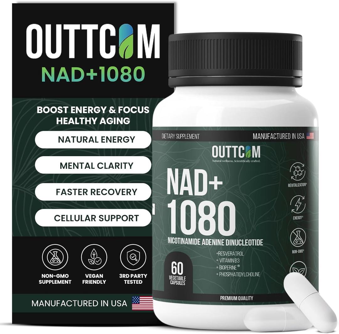 Liposomal NAD+ Supplement 900mg — Resveratrol, B12, Phosphatidylcholine & Bioperine | 60 Vegan Capsules | Cellular Energy, Focus & Healthy Aging | NMN Alternative | Made in USA