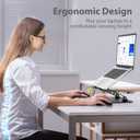 Adjustable Laptop Stand for Desk, Metal Foldable Laptop Riser Holder, Portable Desktop Book Stands, Ventilated Cooling Computer Notebook Stand Compatible with 10-15.6 Laptops