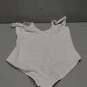 FeelinGirl Shapewear Bodysuits for Women Tummy Control Body Suits Deep V Neck Thong Body Shaper, White, XL