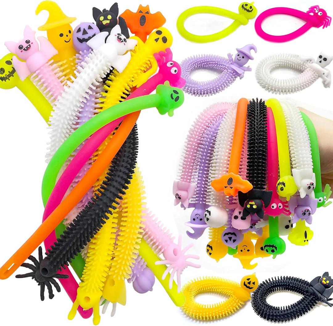 36 Pack Halloween Stretchy Strings Fidget Toys, Sensory Toys for Kids, Adults, Stress Relief, Anti-Anxiety Autism Toys, Perfect for Halloween Party Favors, Trick-or-Treat Goodies