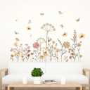 Boho Flower Wall Stickers for Girls: Nursery Baby Room Peel and Stick Removable Wall Decals for - Ages 1-12 Years Vinyl Wall Decor