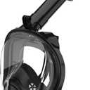 Full Face Snorkel Mask, Snorkeling Gear with Detachable Camera Mount,Panoramic 180 View, Anti-Fog Anti-Leak Snorkling Set for Man and Women