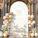 Ivory Arch Cover 6.6FT Spandex Fitted Wedding Arch Stand Covers Round Top Chiara Arch Covers Stretchy Backdrop Cover for Birthday Party Ceremony Banquet Decoration