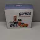 Ganiza Smoothie Blender, 900W Blenders for Shakes and Smoothies, 15-Piece Personal Blender and Grinder Combo for Kitchen, Smoothies Maker with 4 BPA-Free Portable Cup, Nutritious Recipe (Black)