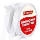 2 Pack Double Sided Fabric Tape, 0.51In x 196Ft Hem Tape No Sewing No Ironing, Hemming Tape for Clothing Pants Dresses Carpets Crafts