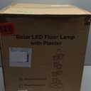 FUYO Metal Outdoor Floor Lamps, Solar Floor Lamp with Flower Shelves, Modern Outdoor Water-Resistant Standing Lamp with 8 Flower Pots, Corner Display Flowershelf Lamp for Multiple Plants (Green)