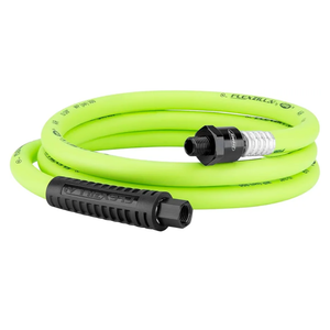 Flexzilla Swivel Whip Air Hose, 3/8 in. x 6 ft. (1/4" MNPT Ball Swivel x 1/4" FNPT Ends), Heavy Duty, Lightweight, Hybrid, ZillaGreen - HFZ3806YW2B
