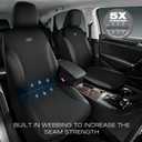 Skechers Seat Covers, Work Leather Car Seat Covers 5-Times Stronger Built-in Webbing, Oxford Fabric Front Seat Cover, Airbag Compatible, Automotive Comfort for Cars, Trucks, SUVs,Black