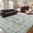 9x12 Area Rugs for Living Room, Foldable Soft Rugs for Under Table & Bedroom, Anti-Slip with Low Pile for Dining Room Easy to Store