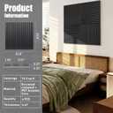 Peel & Stick Acoustic Wood Slat Wall Panels 23 23 3D Wood-Grain Soundproof Panels, 4 Pack Waterproof Decorative Noise-Reducing Wall Panels for Home Office & Studio (Ebony Black)