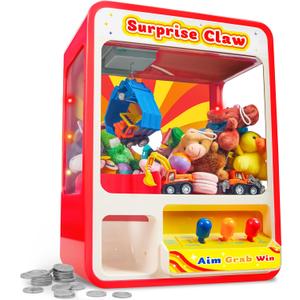 JOYIN Claw Machine Arcade Toy with LED Light & Adjustable Sound, Rechargable Dispenser Toys Mini Vending Machine for Kids - Perfect Christmas & Birthday Big Gifts for Kids, Ages 3+