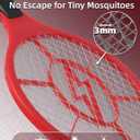 Electric Fly Swatter 2 Pack (Red & Blue), Battery Powered Bug Zapper Racket for Mosquitoes & Flies, Safe Protective Mesh, Indoor & Outdoor Use, Batteries Not Included