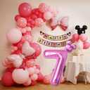 40 inch Hot Pink Number 1 Balloon & Mini Mouse Head Balloon 1st Birthday Party Decoration Balloons Cartoon Mouse Birthday Party Supplies Princess Birthday Party Decorations Supplies