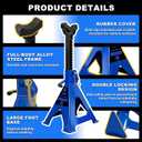 6 Ton (13,200 LBs) Jack Stands with Double Pin Locking,Rubber Cover,Large Foot Base,16"-24" Adjustable Height Heavy Duty Jack Stands,Lifting Car,Bus,RV,SUV,MPV,Pickup Truck,2 Pack Blue