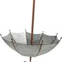 Alpine Corporation 36" Tall Outdoor Rustic Upside Down Umbrella Garden Stake and Planter, 20"l X 20"w X 36"h