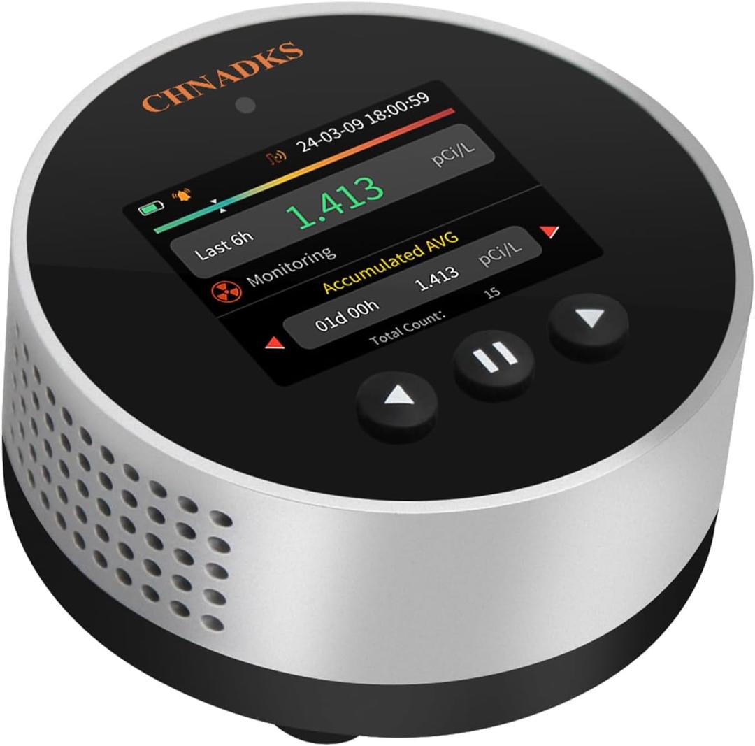 RM-65 Radon Detector for Home Basement, Continuous Radon Monitor with Audible & Visual Alarm, LCD Color Display, Long Term Portable Gas Detector for Home, pCi/L or Bq/m