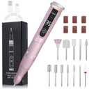 Cordless Nail Drill, 35000RPM Professional Efile Nail Drill Machine, LCD Display Rechargeable Portable Electril Nail Drill with 12pcs Bits and 6pcs Sanding Bands for Acrylic Nails Gel Polish Remover