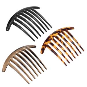 Ymapinc 3PCS French Hair Comb, 7 Tooth Plastic Elegant French Hair Side Combs for Women Girls Tidying up Stray Buns Hairpin Clips Accessories Tortoiseshell Color with Leopard Print