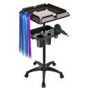 Salon Tray Cart with Extra Storage Space, Salon Rolling Tray, Adjustable Height Salon Tray on Wheels, Removable Hair Extension Tool Tray for Hairdressers, Color Tray for Salon Home Use