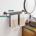 Hoimpro Adjustable Retractable 15-27 Inches Stainless Steel Bathroom Towel Bar, Bathroom Accessories Bath Hotel Double Towel Bar Rod Hanger Wall Mounted Towel Holder Towel Rack, Oil Rubbed Bronze