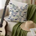 FGFK Blue and White Chinoiserie Dachshund Pillow Covers 18x18, Dachshund Lovers Gifts, Toile de Jouy Sausage Wiener Dog Decorative Throw Pillow Covers for Home Living Room Bedroom Sofa Couch (Color-03)