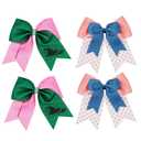 4Pcs Cute Hair Clips Pink Green Bow Blue Pink Blue Polka dot Bow for Women Princess Witch Hair Accessories for Halloween Christmas Gifts