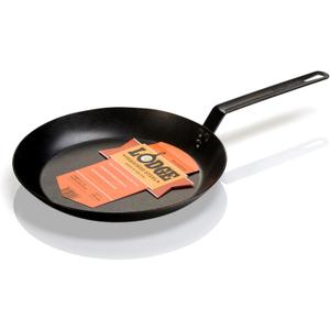 Lodge 12 Inch Carbon Steel Skillet - PFAS-Free Pre-Seasoned Carbon Steel Frying Pan for High-Heat Searing - Long Handle Design for Omelets, Grilling, and Campfire Cooking - Made in the USA