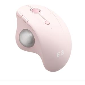 seenda Wireless Trackball Mouse, Bluetooth - Ergonomic Rollerball Mouse Rechargeable, 3 Device Connection Optical Mice Adjustable DPI Thumb Control Mice Compatible for Mac/Android/Windows - Rose Pink