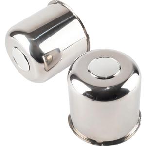 2Pcs 5.15" Push Through Wheel Center Caps Stainless Trailer Hub Cap for Truck SUV RV Wheel Rim (Fit 5.15" Bore 4.95" H Chrome)