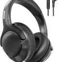 MIDOLA Wired Headphones Over-Ear Hi-Fi Sound with Microphone Adjustable Foldable, 1.5M Cord & 3.5mm Jack, Lightweight Headset for Kids Adults PC iPad Laptop Black