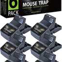 Mouse Traps Indoor Small Size (6 Pack) Catch Mice, and Voles Fast with These Simple to Bait, Safe to Set, Non Electric Rodent Trap for Home, Yard, and Barn (Six Mouse Traps)