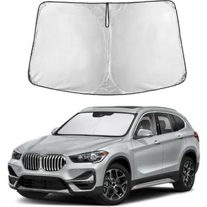 EcoNour Windshield Sun Shade Compatible for BMW X1 20162022 | Compact SUV Front Window Sunshade | Foldable Sun Visor Cover | Blocks UV Rays & Reduces Heat