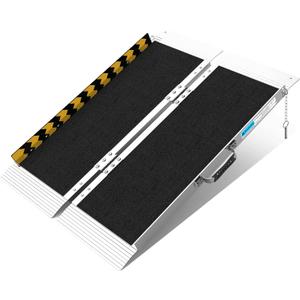 3FT Foldable Wheelchair Ramp Portable | Lightweight Aluminum Folding Ramp with Non-Slip, 600LBS Capacity for Steps, Low Curbs, Doorway & Threshold, Use with Walker, Mobility Scooter or Cart (3FT(height 3-9 inch))