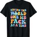 School Nurses Saving The World One Ice Pack At A Time T-Shirt Blue XL 