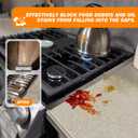 Stove Gap Covers Stainless Steel, Stove Gap Filler Between Stove and Counter, Stove Gap Guards and Range Trim Kit, Easy Retractable Length 13.8" to 27.6", Width 1", Heat-Resistant Stove Guard (2 Pack)