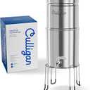 Culligan MaxClear 2.25 Gallon Gravity Water Filter System, Removes Microplastics, PFAS & Lead, NSF/ANSI Certified, Brushed Stainless-Steel Countertop Filter with 1 Ceramic Filter
