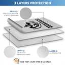 Upgraded Two Pockets Fireproof Document Bag (2000), andyer 15x 11Waterproof Fireproof Money Bag for Cash with Zipper, Important Document Storage Organizer for Valuables, Legal Documents Safe (Grey)