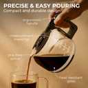 Kaffe Universal Replacement Coffee Carafe - 5 Cup Glass Pot for Drip Coffee Makers - Glass, Easy-Grip Handle, Sneak-A-Cup Compatible - Capacity Markings, Dishwasher Safe