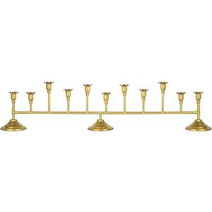 Scalloped Gold 12ct Taper Holder Candelabra Antique Finish Christmas Vintage Scalloped Taper Candle Holder Farmhouse Candle Holder Decor Wedding, Dinning, Party (Antique Brass)