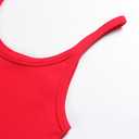 Artfish Women's Sleeveless Tank Top Form Fitting Scoop Neck Ribbed Knit Basic Cami Shirts (Red, S)