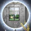 28 Inch Round LED Bathroom Mirror with Light, 3 Color Temperatures (3000K/4500K/6000K), Anti-Fog, Dimmable Backlit, Frameless Round Vanity Mirror with Lights