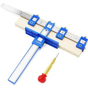 Metal Ruler Woodworking tools Sleeve Cabinet Hardware Jig Locator Detachable Hole Punch Jig Tool Center Drill Bit Guide Set
