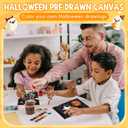 24 Pack Halloween Pre Drawn Canvas for Painting 5 x 7 Inch Pre Drawn Stretched Cotton Canvas for Adults Kids Halloween Party Favor DIY Art Supplies Wall Decor