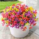 Homsunny Artificial Fake Flowers Plants for Outdoors - 12 Bundles Fake Plants Faux Silk Flowers Outside, UV Resistant for Planter Front, Porch, Garden, Patio, Spring Summer Decor